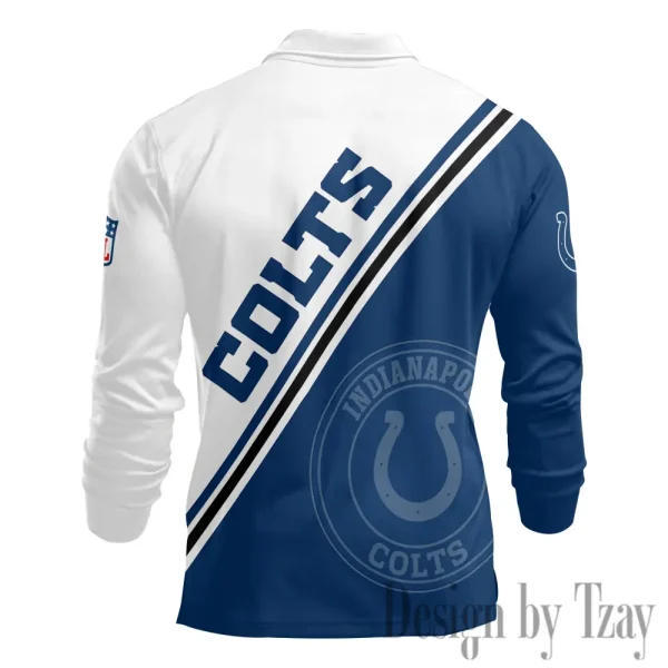 Indianapolis Colts Fashion Men's Business Long Sleeve T-Shirt SPTLSPS277 - Image 3