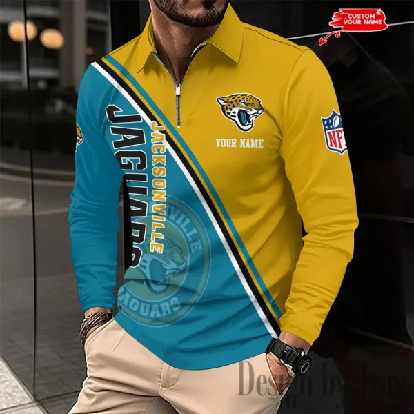 Jacksonville Jaguars Fashion Men's Business Long Sleeve T-Shirt SPTLSPS278 - Image 2