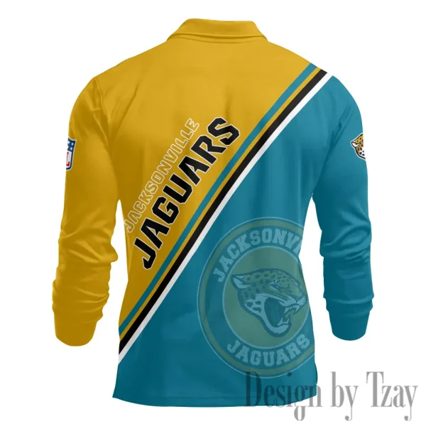 Jacksonville Jaguars Fashion Men's Business Long Sleeve T-Shirt SPTLSPS278 - Image 3