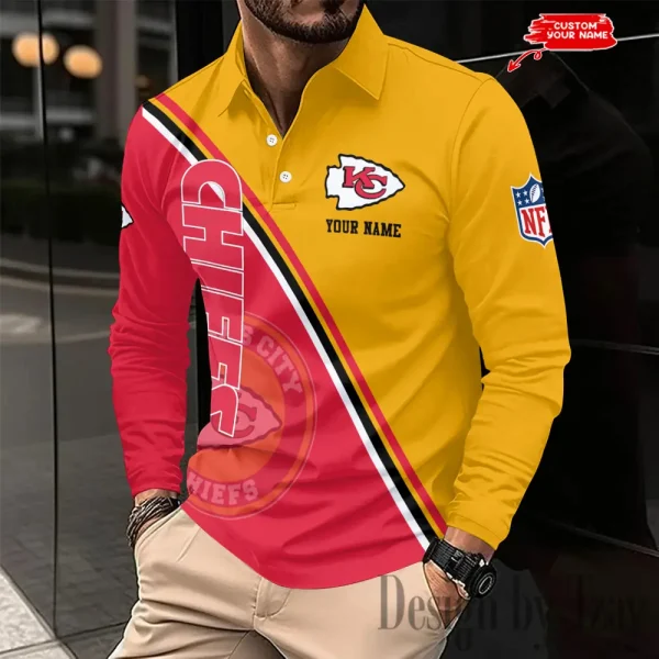 Kansas City Chiefs Fashion Men's Business Long Sleeve T-Shirt SPTLSPS279 - Image 2