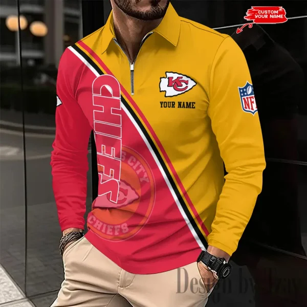 Kansas City Chiefs Fashion Men's Business Long Sleeve T-Shirt SPTLSPS279