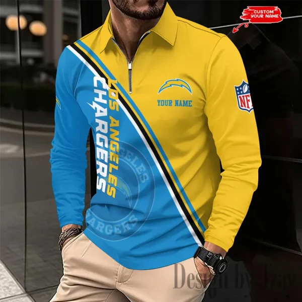 Los Angeles Chargers Fashion Men's Business Long Sleeve T-Shirt SPTLSPS281 - Image 2