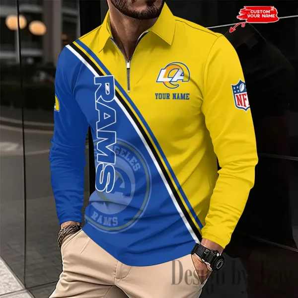 Los Angeles Rams Fashion Men's Business Long Sleeve T-Shirt SPTLSPS282