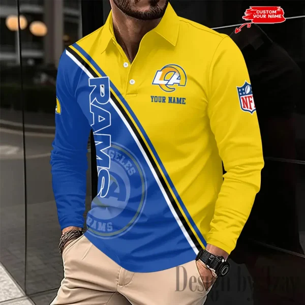 Los Angeles Rams Fashion Men's Business Long Sleeve T-Shirt SPTLSPS282 - Image 2