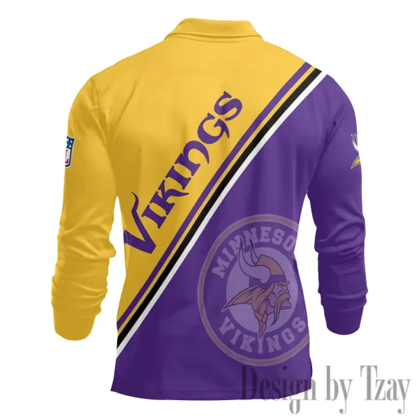 Minnesota Vikings Fashion Men's Business Long Sleeve T-Shirt SPTLSPS284 - Image 3