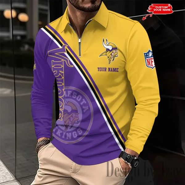 Minnesota Vikings Fashion Men's Business Long Sleeve T-Shirt SPTLSPS284