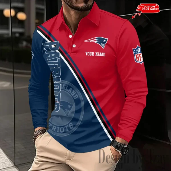 New England Patriots Fashion Men's Business Long Sleeve T-Shirt SPTLSPS285