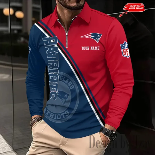 New England Patriots Fashion Men's Business Long Sleeve T-Shirt SPTLSPS285 - Image 2