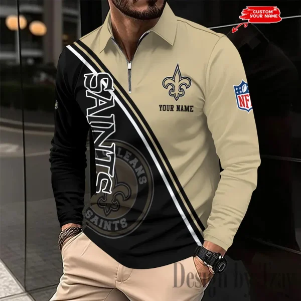 New Orleans Saints Fashion Men's Business Long Sleeve T-Shirt SPTLSPS286
