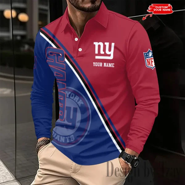 New York Giants Fashion Men's Business Long Sleeve T-Shirt SPTLSPS287 - Image 2