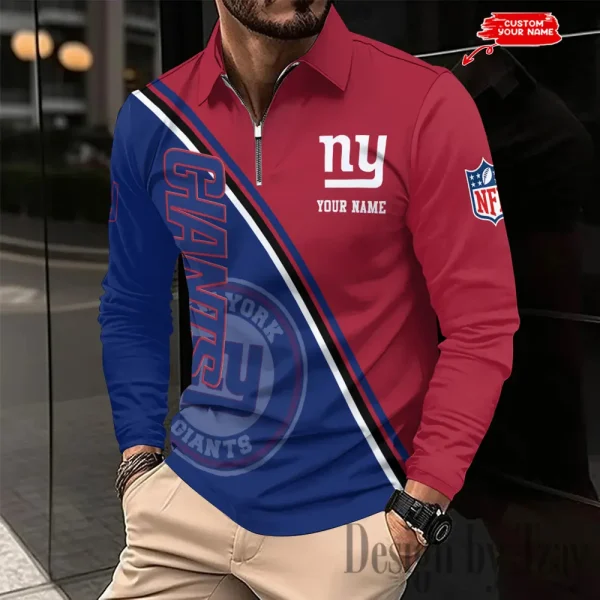 New York Giants Fashion Men's Business Long Sleeve T-Shirt SPTLSPS287