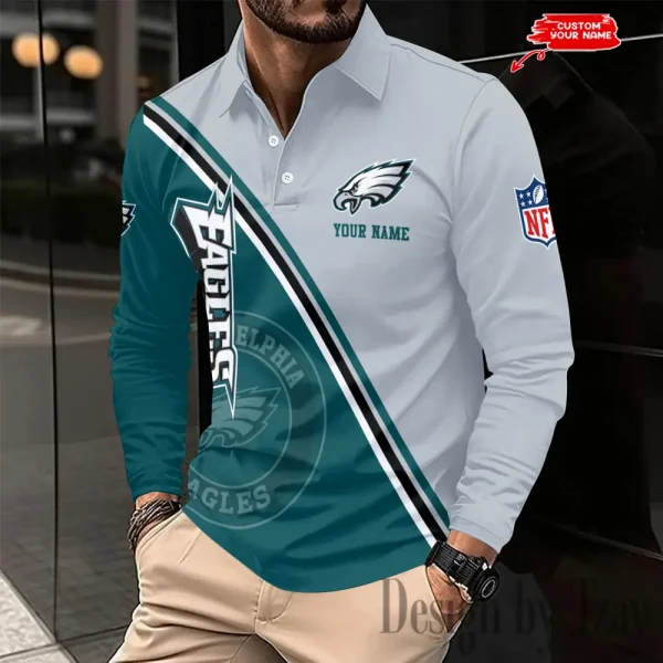 Philadelphia Eagles Fashion Men's Business Long Sleeve T-Shirt SPTLSPS289 - Image 2