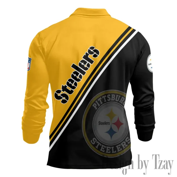 Pittsburgh Steelers Fashion Men's Business Long Sleeve T-Shirt SPTLSPS290 - Image 3