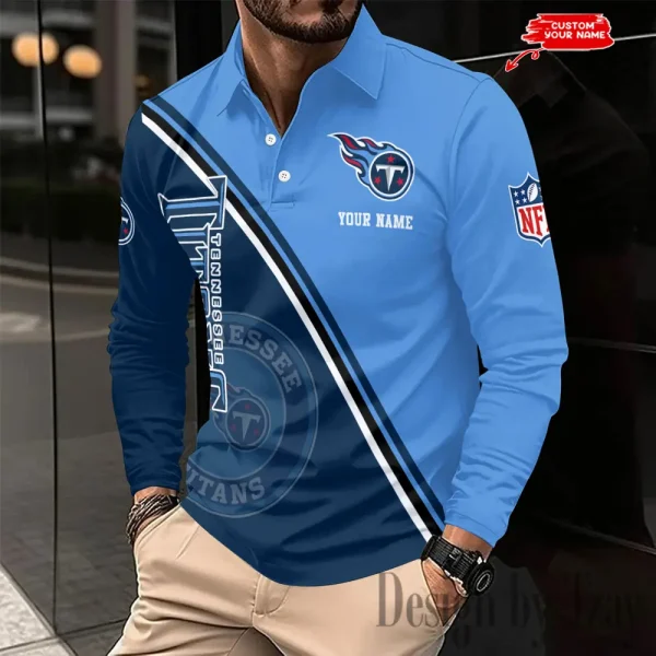Tennessee Titans Fashion Men's Business Long Sleeve T-Shirt SPTLSPS294 - Image 2