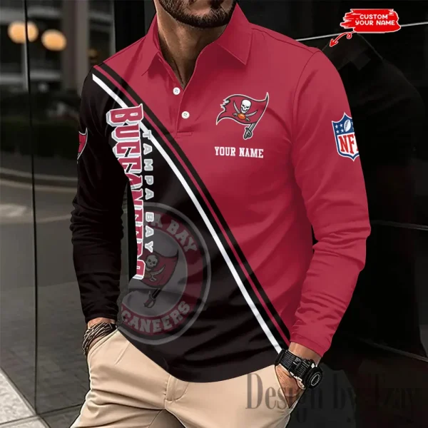 Tampa Bay Buccaneers Fashion Men's Business Long Sleeve T-Shirt SPTLSPS293 - Image 2
