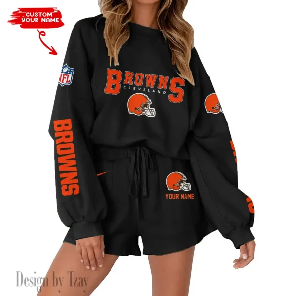 Cleveland Browns Fashionable Casual Women's Sweatsuit New 2025 SPTW2POSS008 - Image 2