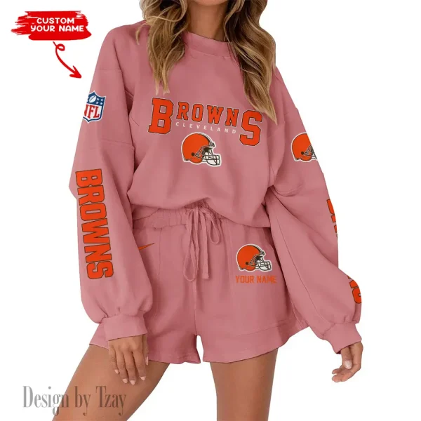 Cleveland Browns Fashionable Casual Women's Sweatsuit New 2025 SPTW2POSS008 - Image 3