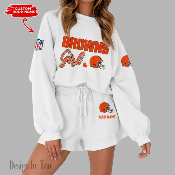 Cleveland Browns Fashionable Casual Women's Sweatsuit New 2025 SPTW2POSS072 - Image 2