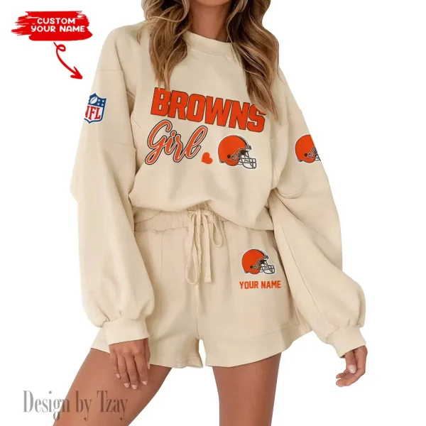 Cleveland Browns Fashionable Casual Women's Sweatsuit New 2025 SPTW2POSS072 - Image 6