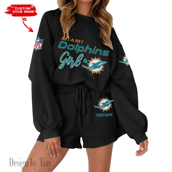 Miami Dolphins Fashionable Casual Women's Sweatsuit New 2025 SPTW2POSS084