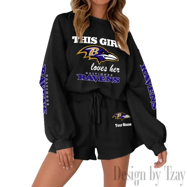 Baltimore Ravens Fashionable Casual Women's Sweatsuit New 2025 SPTW2POSS035 - Image 2