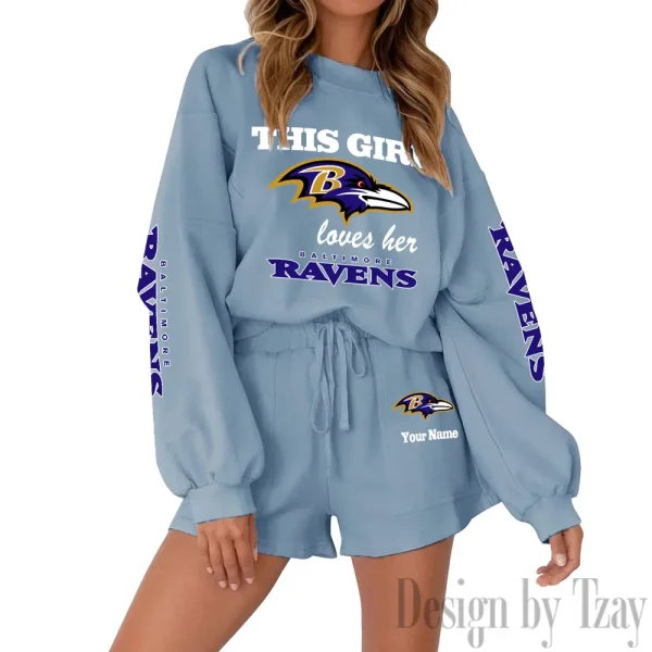Baltimore Ravens Fashionable Casual Women's Sweatsuit New 2025 SPTW2POSS035