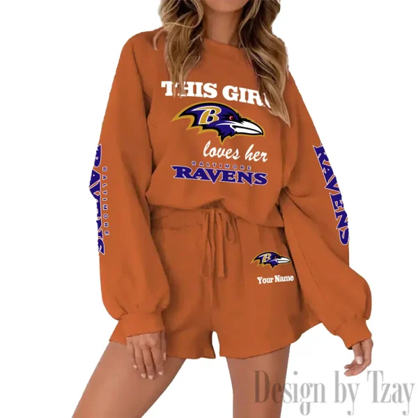Baltimore Ravens Fashionable Casual Women's Sweatsuit New 2025 SPTW2POSS035 - Image 3