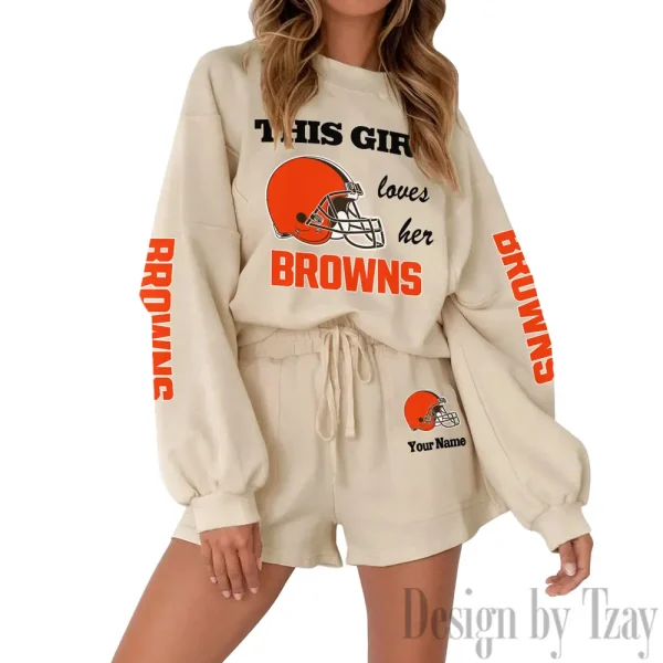 Cleveland Browns Fashionable Casual Women's Sweatsuit New 2025 SPTW2POSS040 - Image 3