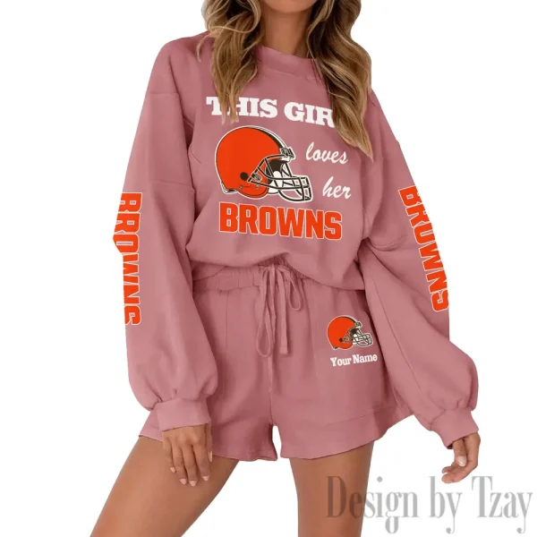 Cleveland Browns Fashionable Casual Women's Sweatsuit New 2025 SPTW2POSS040