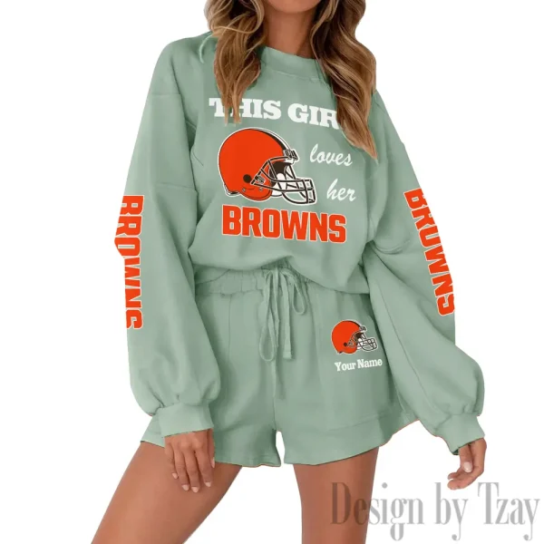 Cleveland Browns Fashionable Casual Women's Sweatsuit New 2025 SPTW2POSS040 - Image 5