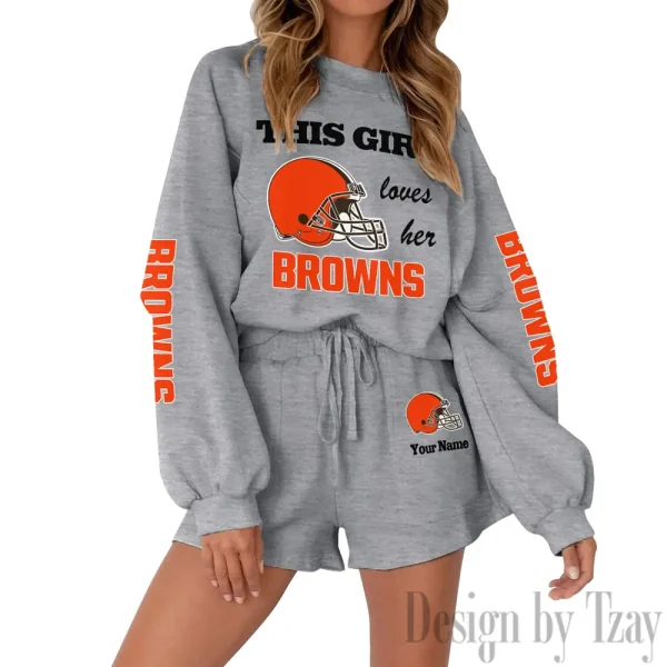 Cleveland Browns Fashionable Casual Women's Sweatsuit New 2025 SPTW2POSS040 - Image 6