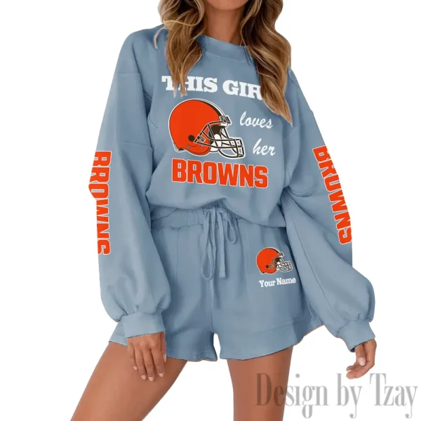 Cleveland Browns Fashionable Casual Women's Sweatsuit New 2025 SPTW2POSS040 - Image 7