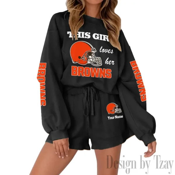 Cleveland Browns Fashionable Casual Women's Sweatsuit New 2025 SPTW2POSS040 - Image 8