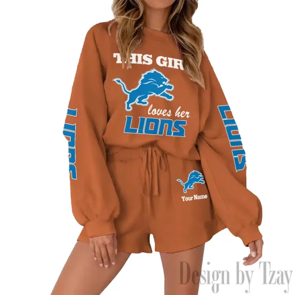 Detroit Lions Fashionable Casual Women's Sweatsuit New 2025 SPTW2POSS043