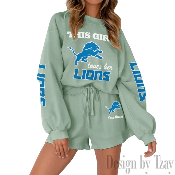 Detroit Lions Fashionable Casual Women's Sweatsuit New 2025 SPTW2POSS043 - Image 2
