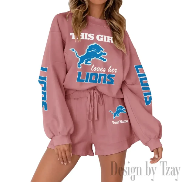 Detroit Lions Fashionable Casual Women's Sweatsuit New 2025 SPTW2POSS043 - Image 5