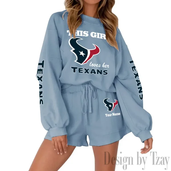 Houston Texans Fashionable Casual Women's Sweatsuit New 2025 SPTW2POSS045