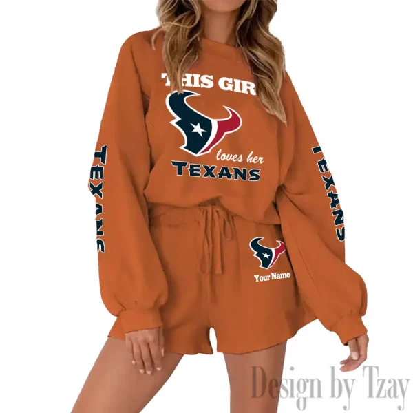Houston Texans Fashionable Casual Women's Sweatsuit New 2025 SPTW2POSS045 - Image 2