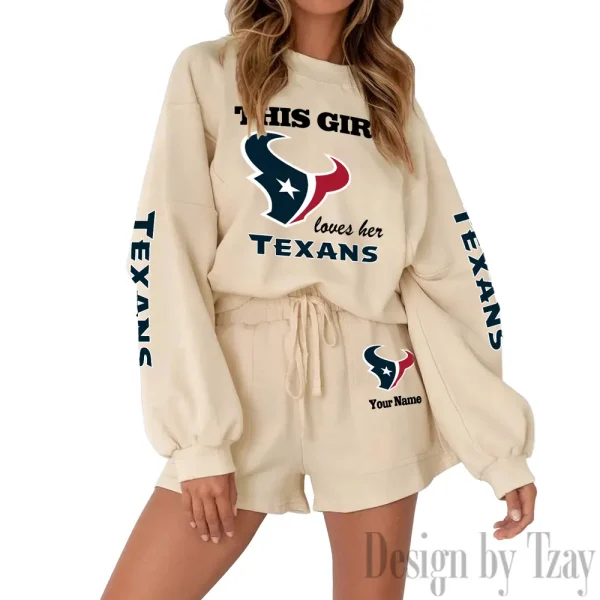 Houston Texans Fashionable Casual Women's Sweatsuit New 2025 SPTW2POSS045 - Image 3