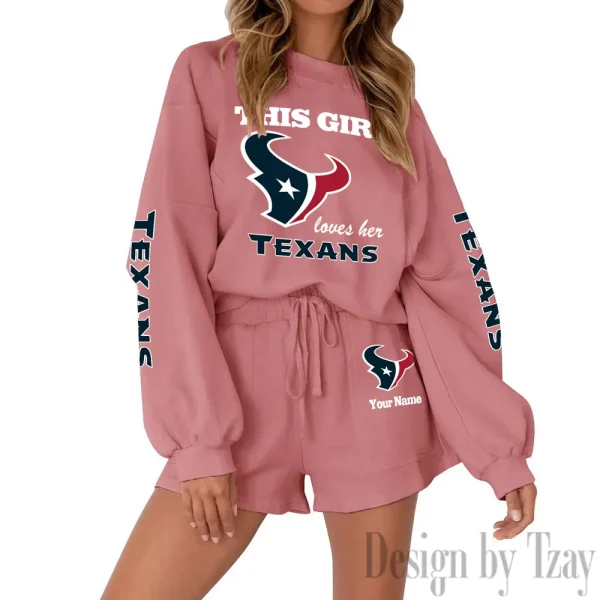 Houston Texans Fashionable Casual Women's Sweatsuit New 2025 SPTW2POSS045 - Image 5