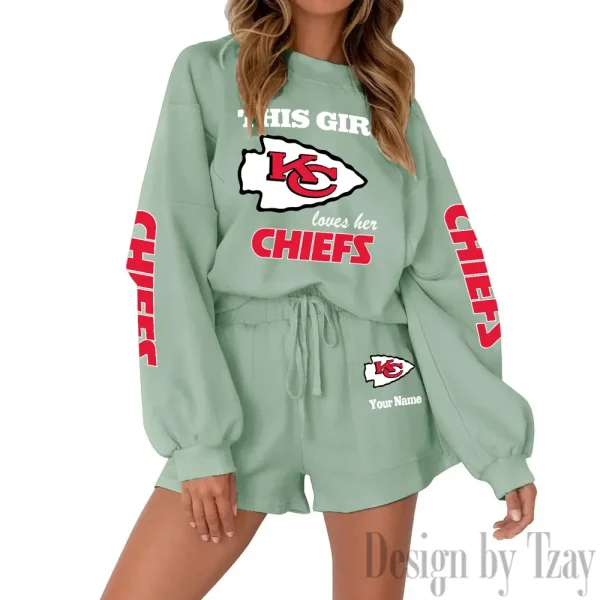 Kansas City Chiefs Fashionable Casual Women's Sweatsuit New 2025 SPTW2POSS048