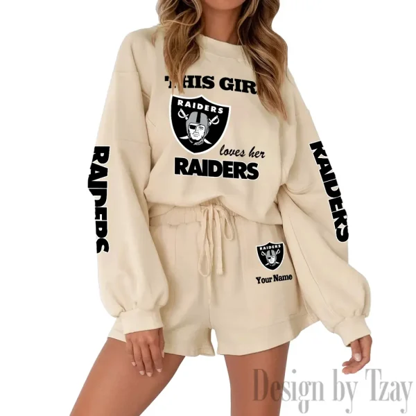 Las Vegas Raiders Fashionable Casual Women's Sweatsuit New 2025 SPTW2POSS049 - Image 3