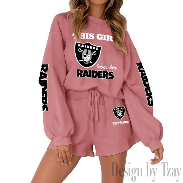 Las Vegas Raiders Fashionable Casual Women's Sweatsuit New 2025 SPTW2POSS049 - Image 5