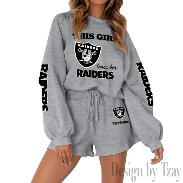 Las Vegas Raiders Fashionable Casual Women's Sweatsuit New 2025 SPTW2POSS049 - Image 7
