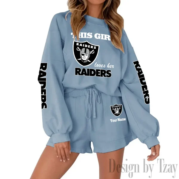 Las Vegas Raiders Fashionable Casual Women's Sweatsuit New 2025 SPTW2POSS049