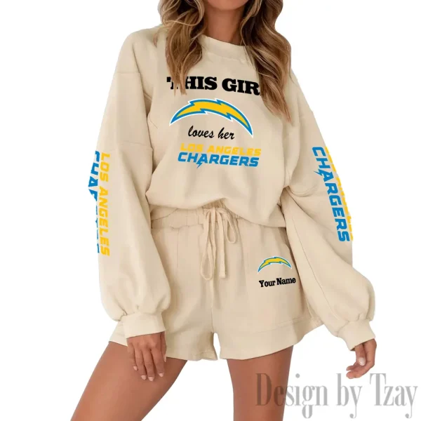 Los Angeles Chargers Fashionable Casual Women's Sweatsuit New 2025 SPTW2POSS050 - Image 2