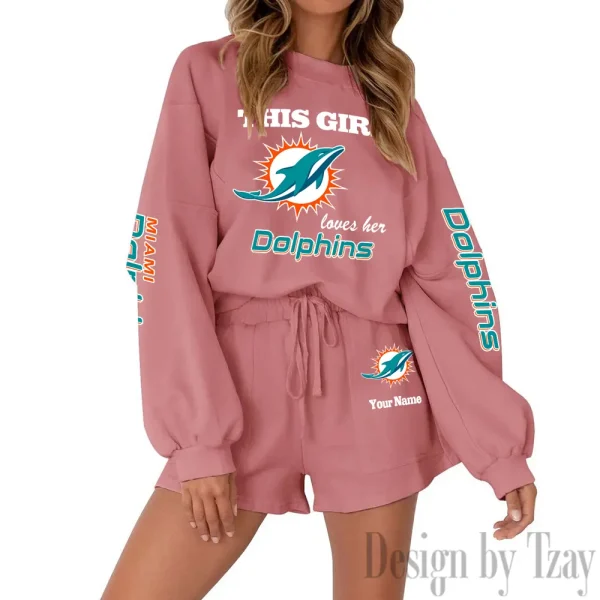 Miami Dolphins Fashionable Casual Women's Sweatsuit New 2025 SPTW2POSS052