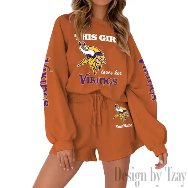 Minnesota Vikings Fashionable Casual Women's Sweatsuit New 2025 SPTW2POSS053 - Image 2