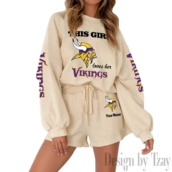 Minnesota Vikings Fashionable Casual Women's Sweatsuit New 2025 SPTW2POSS053 - Image 3