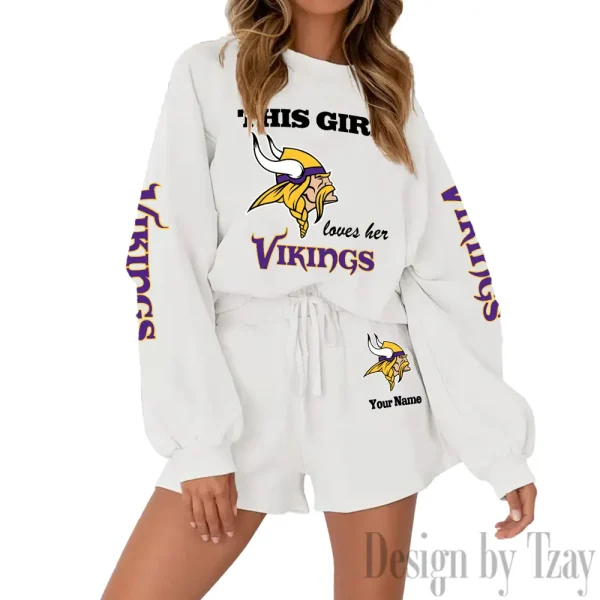 Minnesota Vikings Fashionable Casual Women's Sweatsuit New 2025 SPTW2POSS053 - Image 4